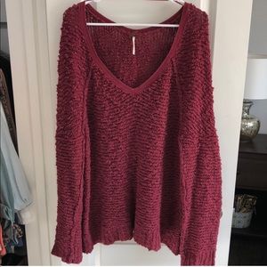 Free People Maroon Sweater